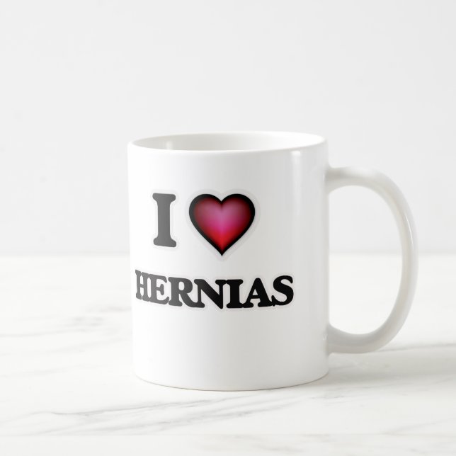 Caneca De Café Eu amo hérnias (Direita)