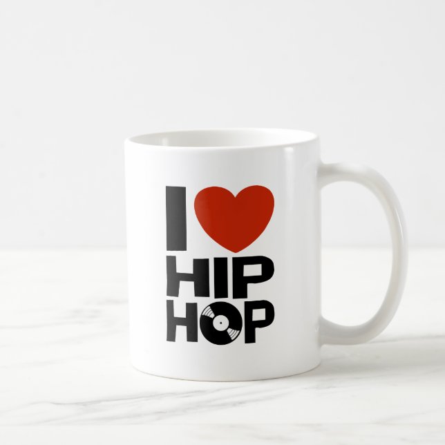 Caneca De Café Eu Amo Hip Hop (Direita)