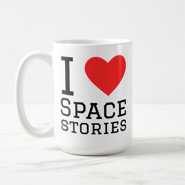 Caneca De Café Eu amo histórias espaciais (Esquerda)