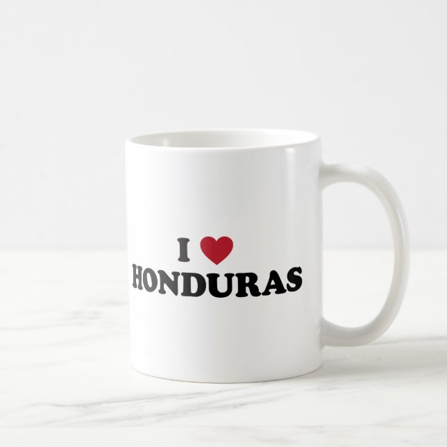 Caneca De Café Eu amo Honduras (Direita)