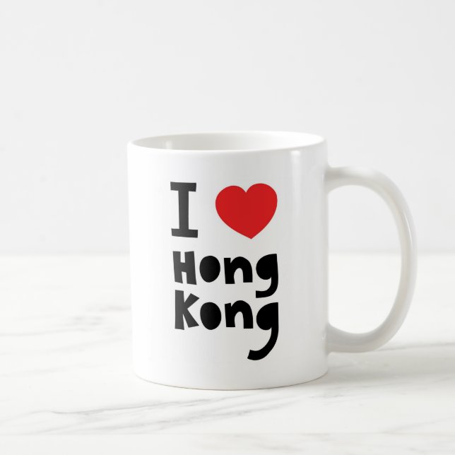 Caneca De Café Eu amo Hong Kong (Direita)
