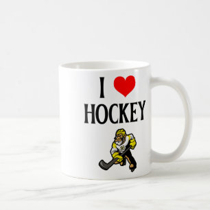 Caneca De Café Eu Amo Hóquei Eu Coração Hóquei Engraçado Amor Hóq