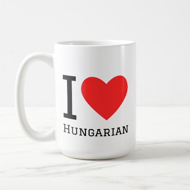 Caneca De Café Eu amo húngaro (Esquerda)
