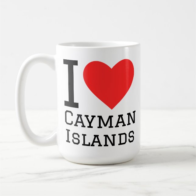 Caneca De Café Eu amo Ilhas Cayman  (Esquerda)