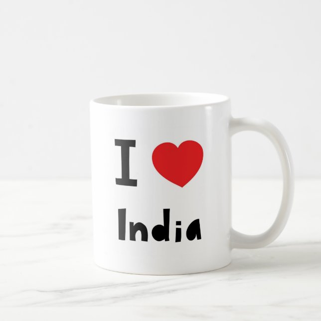 Caneca De Café Eu amo India (Direita)