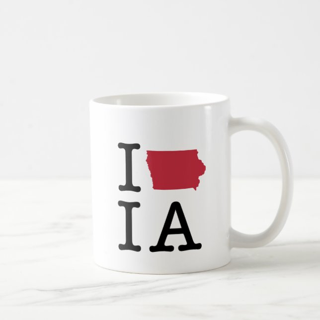 Caneca De Café Eu amo Iowa (Direita)
