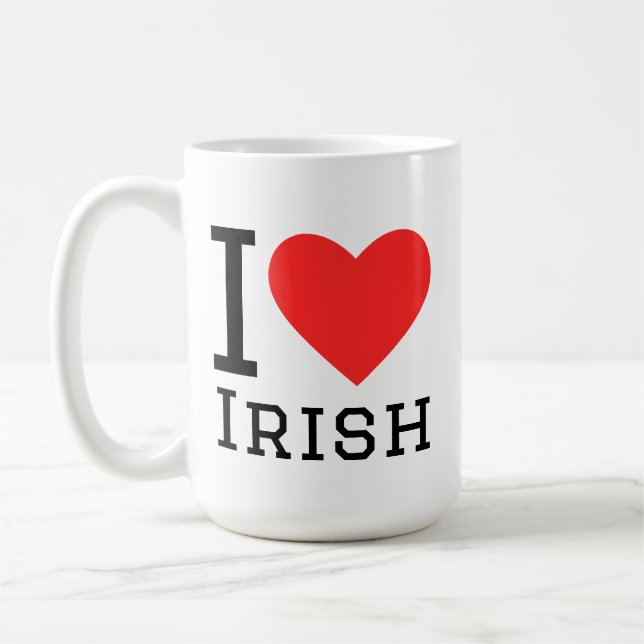 Caneca De Café Eu amo irlandês (Esquerda)