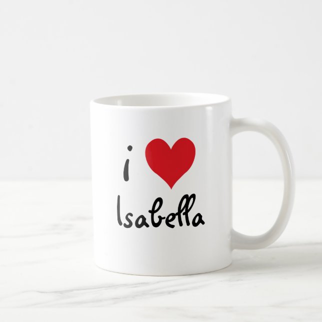 Caneca De Café Eu Amo Isabella (Direita)