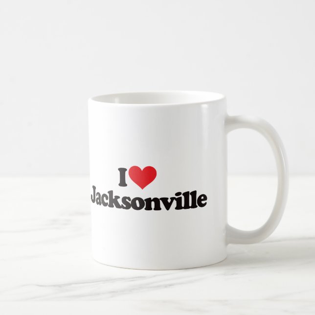 Caneca De Café Eu amo Jacksonville (Direita)