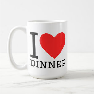 Caneca De Café Eu amo jantar