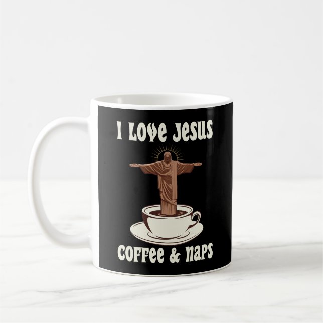 Caneca De Café Eu Amo Jesus Café E Soneca (Esquerda)