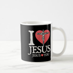 Caneca De Café Eu Amo Jesus Cristão Jesus Ama Você Versículo da B