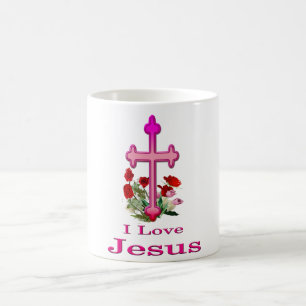 Caneca De Café Eu amo Jesus design 2