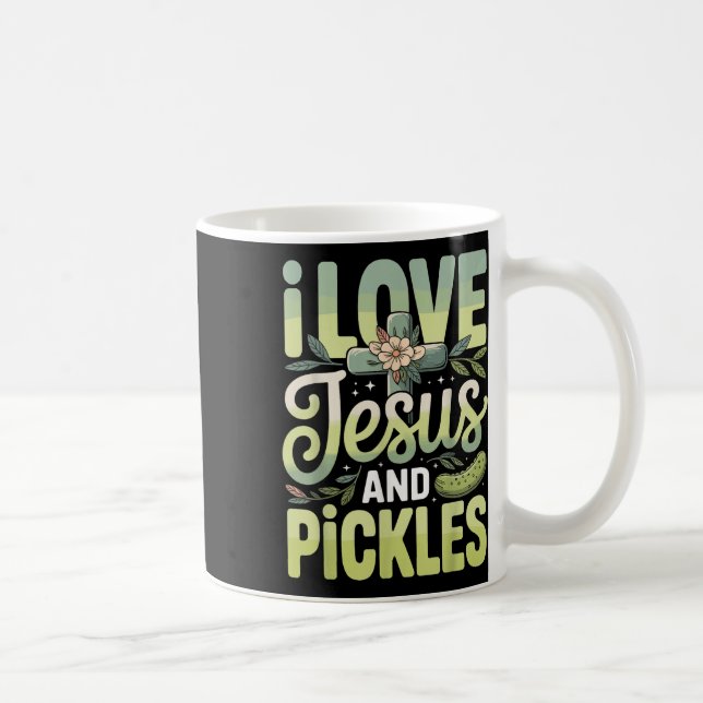 Caneca De Café Eu Amo Jesus E Picles  (Direita)