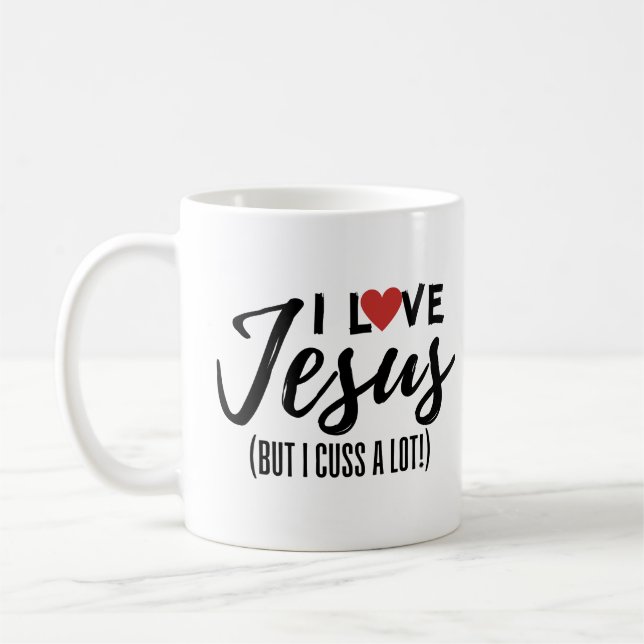 Caneca De Café Eu Amo Jesus (Mas Eu Cuido Muito!) (Esquerda)
