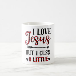 Caneca De Café Eu Amo Jesus, Mas Eu Cusco Um Pouco
