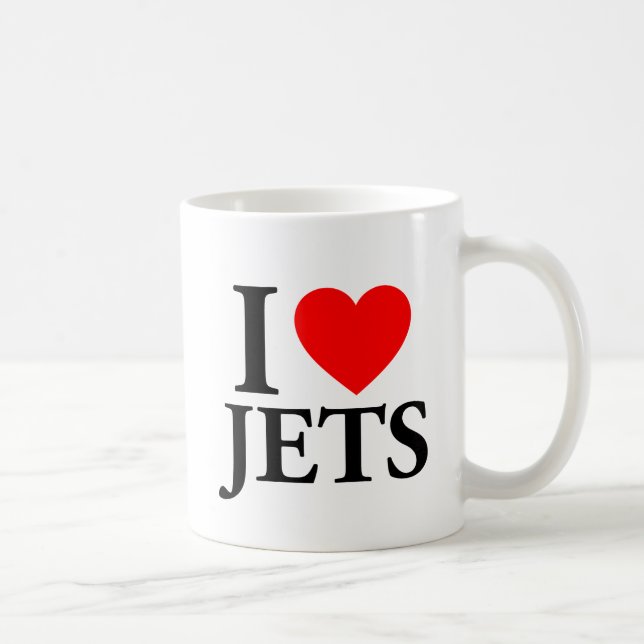 Caneca De Café Eu Amo Jets (Direita)