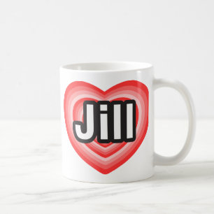 Caneca De Café Eu amo Jill. Eu te amo, Jill. Coração