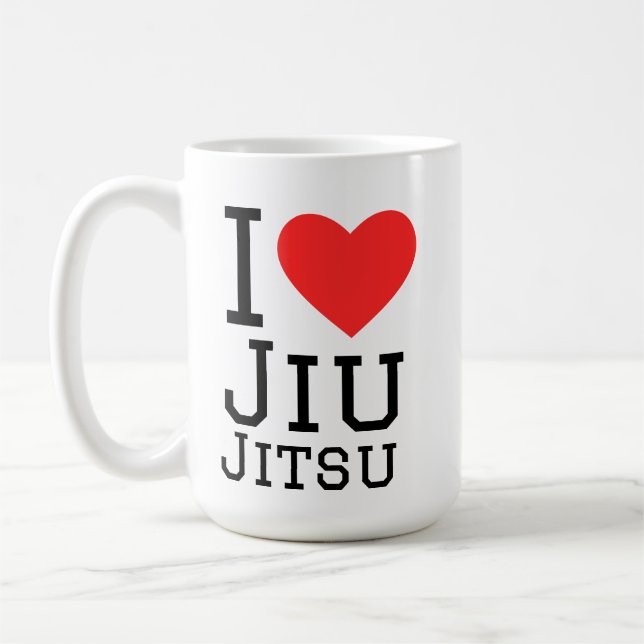 Caneca De Café Eu amo Jiu jitsu (Esquerda)