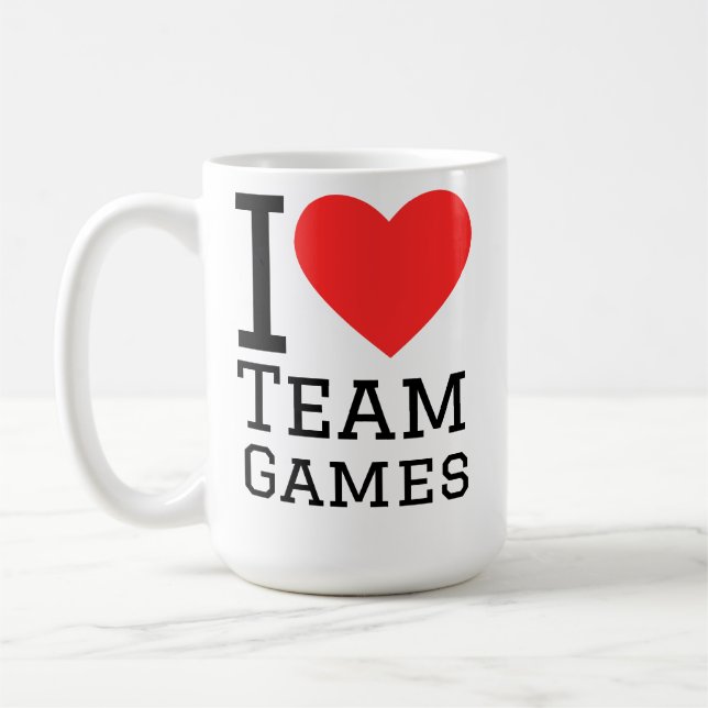 Caneca De Café Eu amo jogos de equipe (Esquerda)