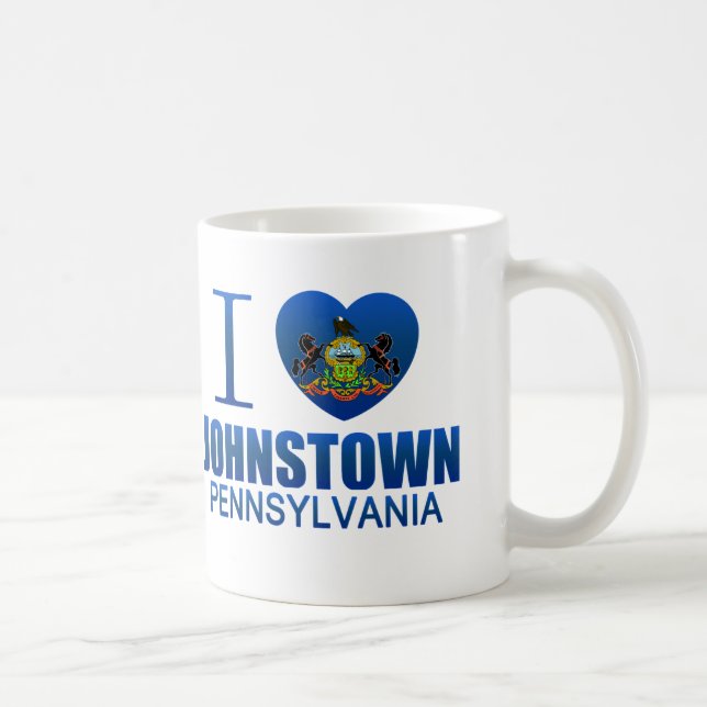Caneca De Café Eu amo Johnstown, PA (Direita)