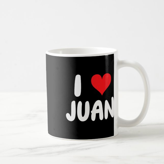 Caneca De Café Eu Amo Juan - Coração - Nome  (Direita)