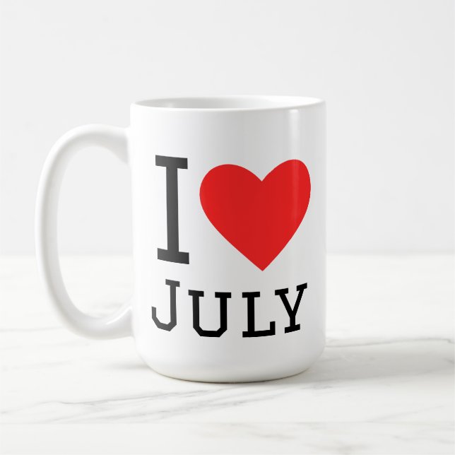 Caneca De Café Eu amo julho (Esquerda)