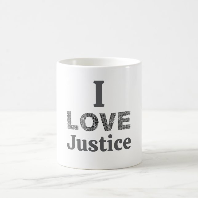 Caneca de Café Eu Amo Justiça (Centro)