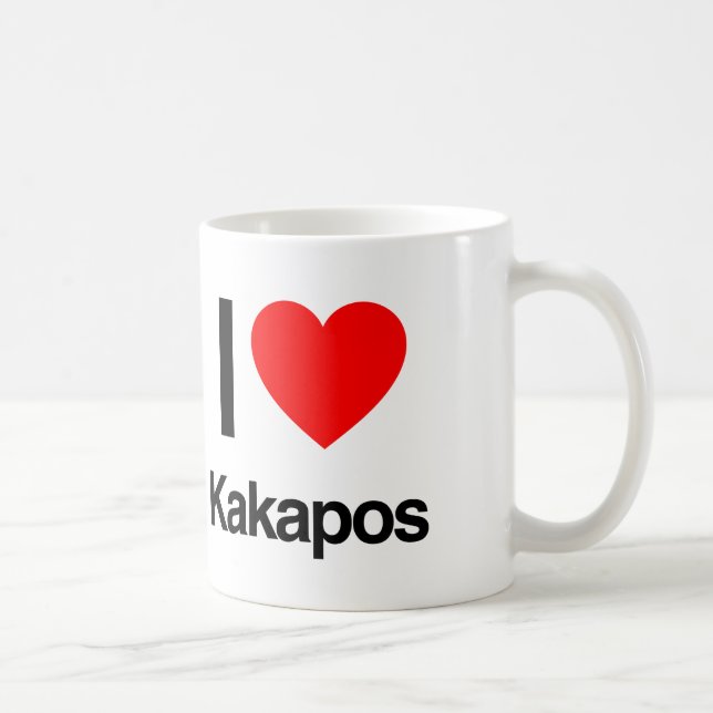 Caneca De Café eu amo kakapos (Direita)