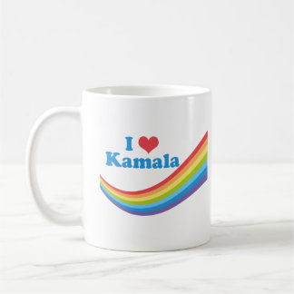 Caneca De Café Eu Amo Kamala Rainbow Cute Election Long Sleeve