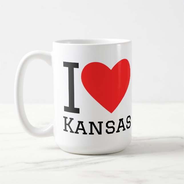Caneca De Café Eu amo Kansas (Esquerda)