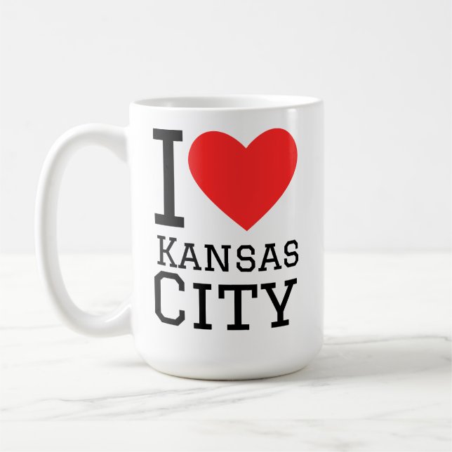 Caneca De Café Eu amo Kansas City  (Esquerda)