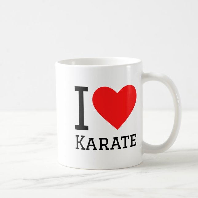 Caneca De Café Eu Amo Karate Camiseta  (Direita)