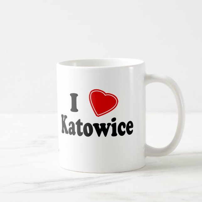 Caneca De Café Eu amo Katowice (Direita)