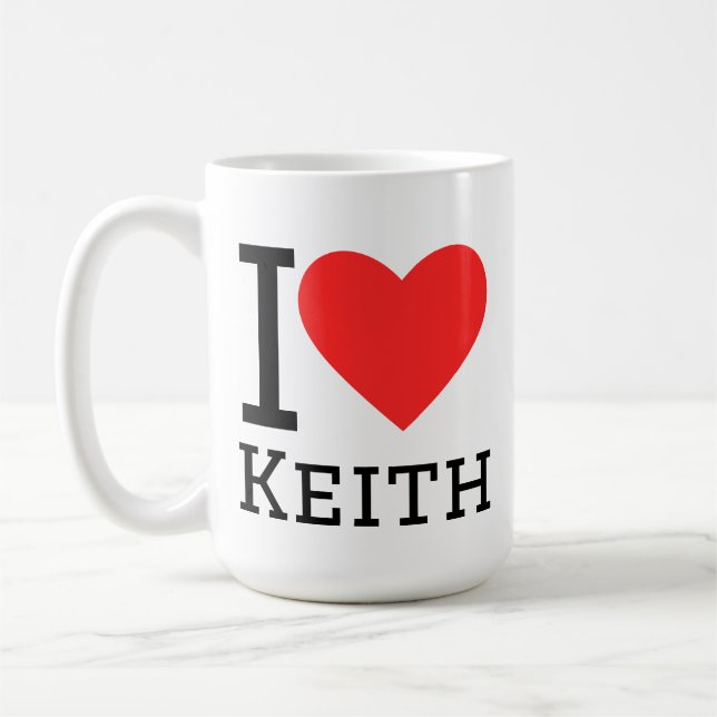 Caneca De Café Eu amo Keith  (Esquerda)