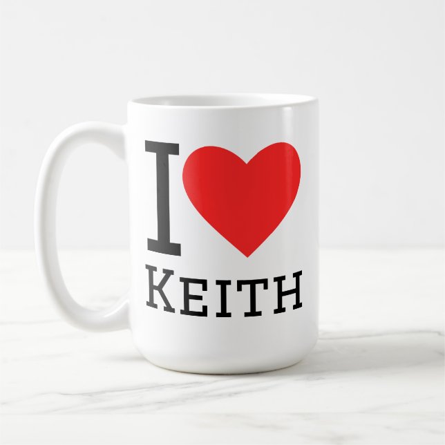 Caneca De Café Eu amo Keith  (Esquerda)