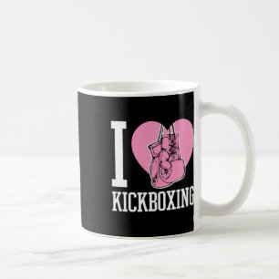 Caneca De Café Eu Amo Kickboxing Coração Divertido Fofo Boxe Arte