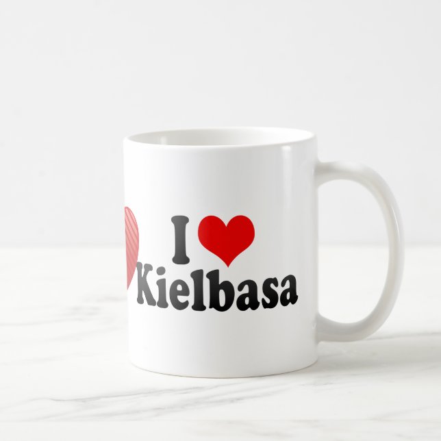 Caneca De Café Eu amo Kielbasa (Direita)