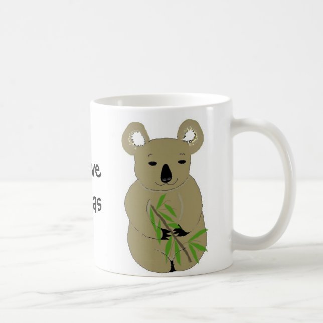 Caneca De Café Eu Amo Koala Bears (Direita)