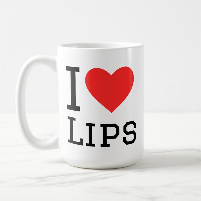 Caneca De Café Eu amo lábios (Esquerda)