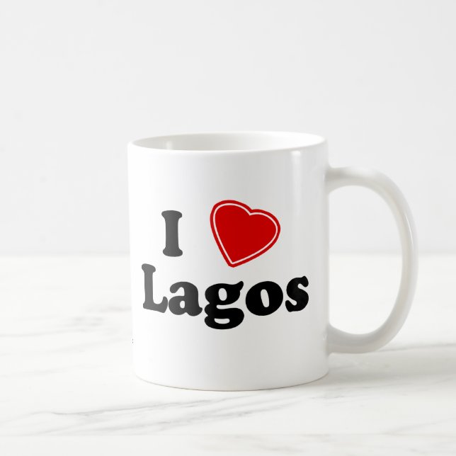Caneca De Café Eu amo Lagos (Direita)