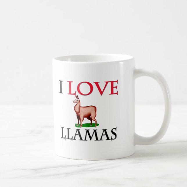 Caneca De Café Eu amo lamas (Direita)