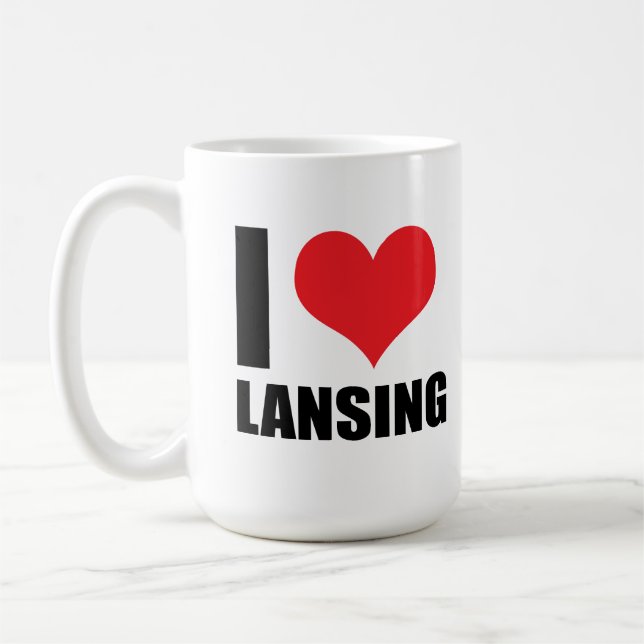 Caneca De Café Eu amo Lansing (Esquerda)