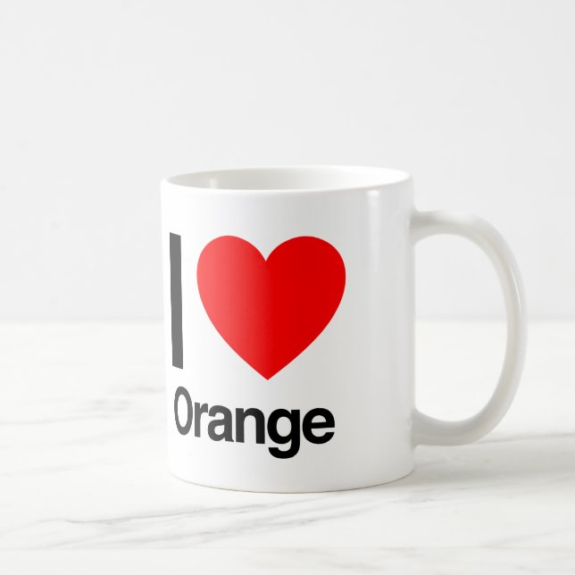 Caneca De Café eu amo laranja (Direita)