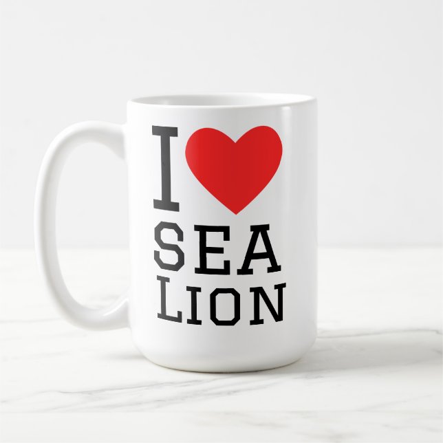 Caneca De Café Eu amo leão marinho (Esquerda)