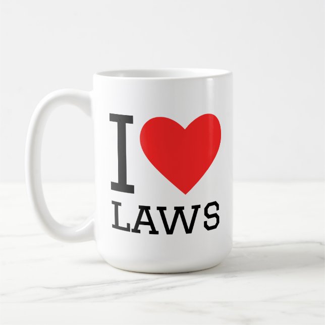 Caneca De Café Eu amo leis (Esquerda)