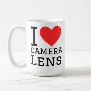Caneca De Café Eu amo lente de câmera