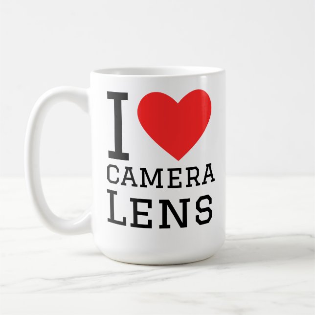 Caneca De Café Eu amo lente de câmera (Esquerda)