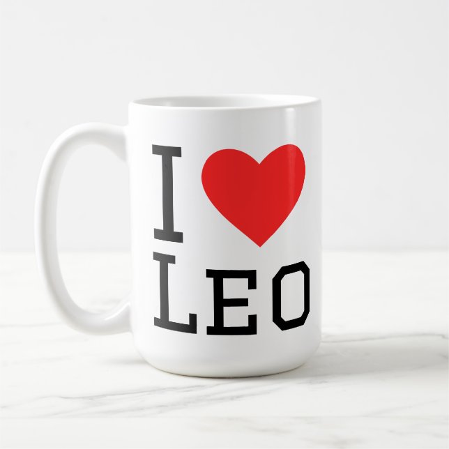 Caneca De Café Eu amo Leo  (Esquerda)