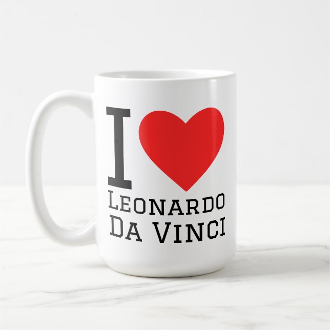 Caneca De Café Eu amo Leonardo da Vinci  (Esquerda)